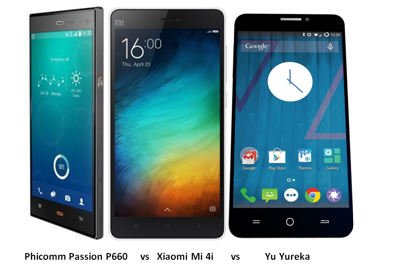 Passion P660 vs Xiaomi Mi 4i vs Yu Yureka Comparison